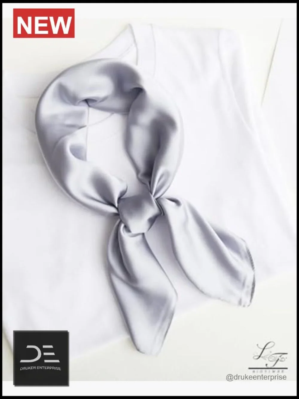 Satin Square Scarf Fashion Scarf Hair Ribbon Headband Handbag Purse Accessory